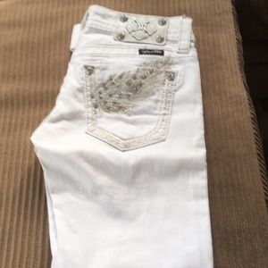 Miss me white jeans with angel wings on back